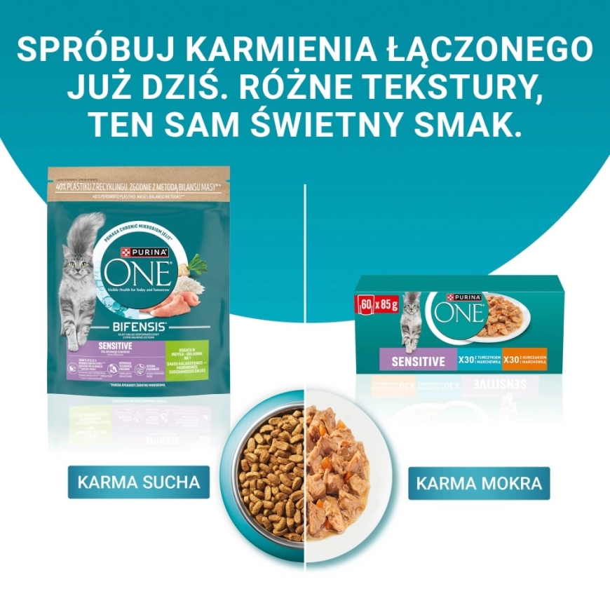 PURINA One Sensitive Box - niisk toit kassidele - 60x85g – 2