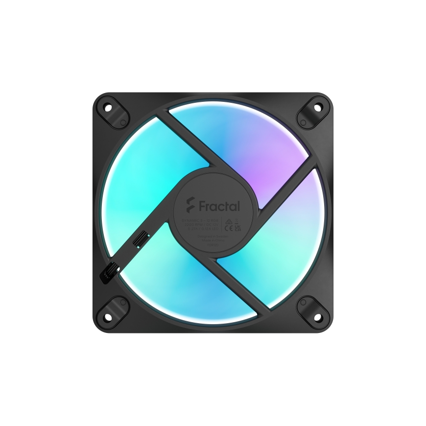 Fractal Design Dynamic 3 12 RGB 120 mm PWM Case Fan with ARGB LEDs, Black – 5