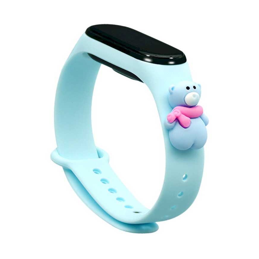Fusion Tarvikkeet Xiaomi Mi Band 5/6 Vaaleansininen joulukarhu
