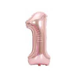 Riff Folio Balloon 100cm Number 1 Glossy Pink