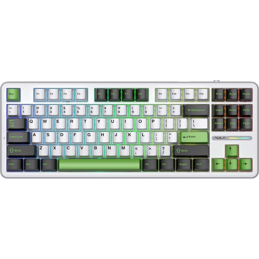 Aula F87 Thunder Musta Harmaa Puu V3