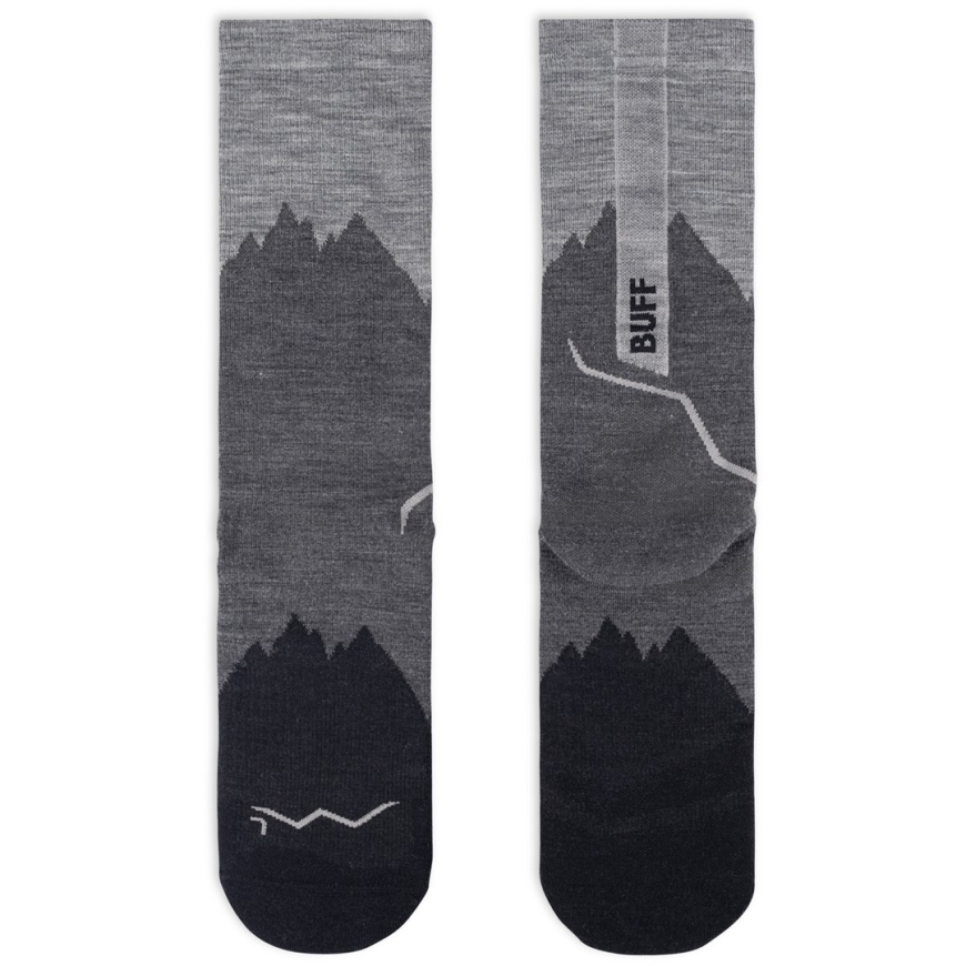 BUFF Merino Vieglie Crew Zeķes LWC3, melnas L – 3