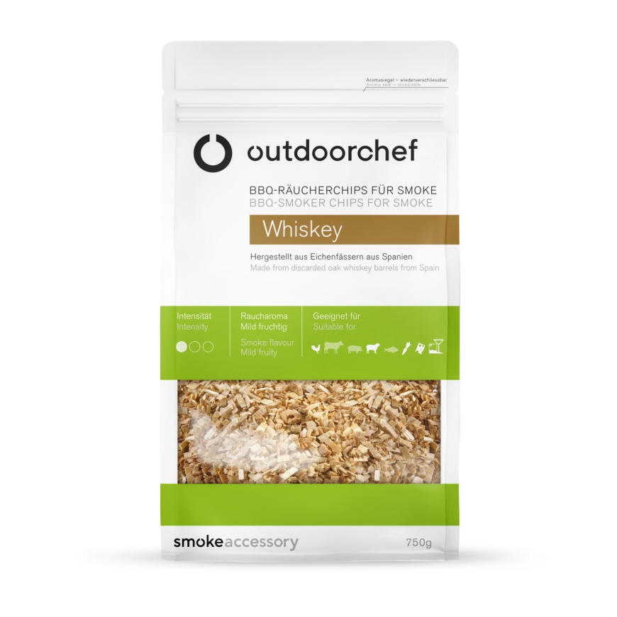 Outdoorchef Smoking chips whiskey savustuslastut, 750 g