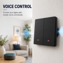 Qoltec 52708 Smart 2-Gang Light Switch | Wi-Fi | Timer | Tuya | Smart life | Black Qoltec 52708 Smart 2-Gang Light Switch | Wi-Fi | Timer | Tuya | Smart life | Black