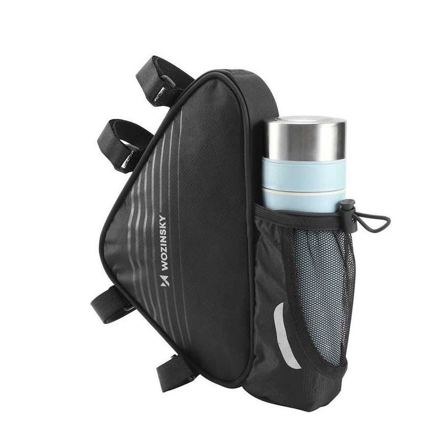 Wozy 23BK Divkārša Fiksācija Ūdensizturīga Velosipēda Priekšējā Rāmja Soma 1.5L – 3