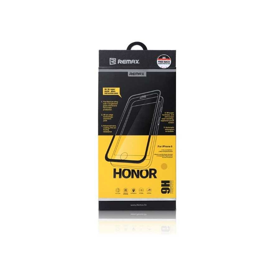 Remax "Honor Tempered Glass iPhone 6/6S" (Musta) – 4