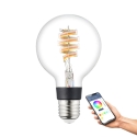 Eglo Connect.z smart bulb, E27, G80, RGBW, 7 W, 806 lm, clear, 1 pc Eglo Connect.z smart bulb, E27, G80, RGBW, 7 W, 806 lm, clear, 1 pc