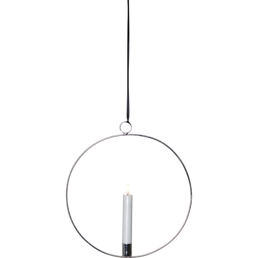Star Trading Flamme Ring LED küünalde dekoratsioon, hõbedane