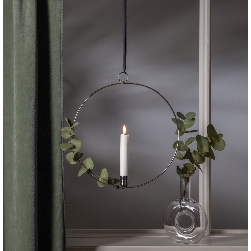 Star Trading Flamme Ring LED Candle Decoration, Silver – 4