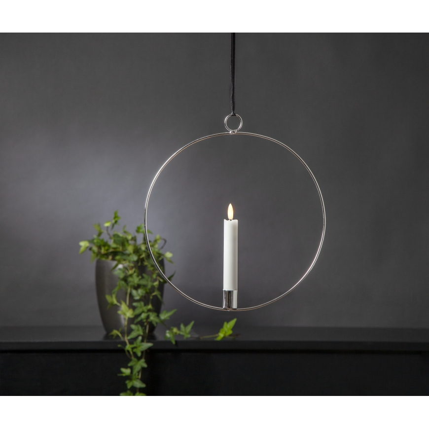 Star Trading Flamme Ring LED Candle Decoration, Silver – 5