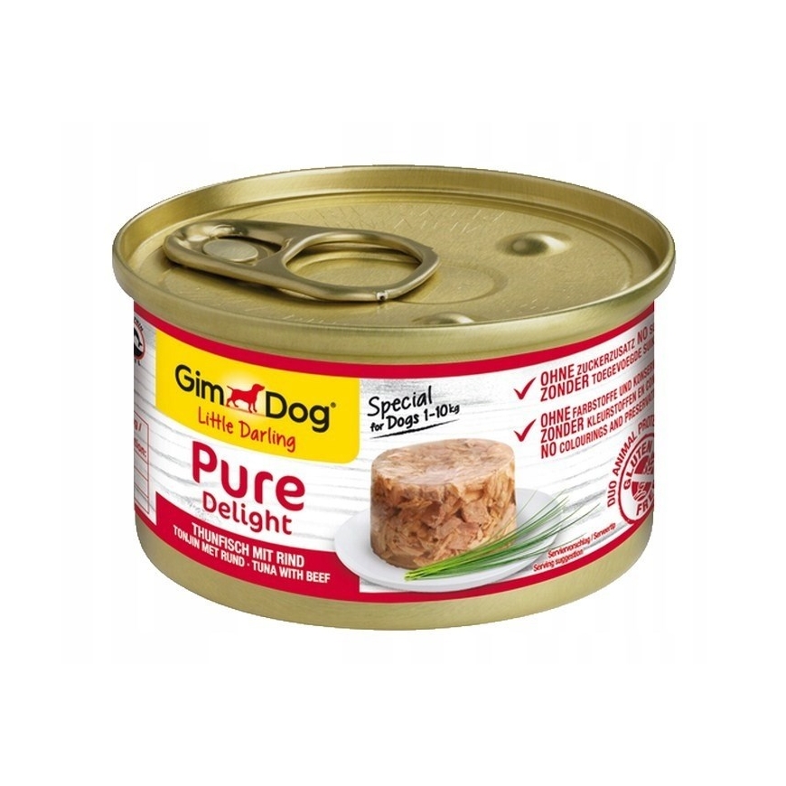 GIMDOG Little Darling Tīrs Prieks Tuncis ar liellopu - mitrā suņu barība - 85g