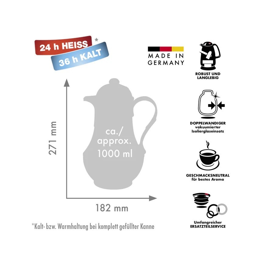 ROTPUNKT Thermos jug, 1.0 l, ivory (ecru) – 4