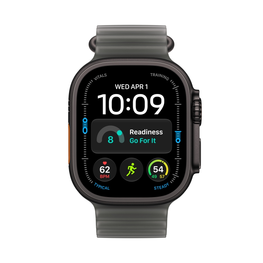 Apple Watch Ultra 4 (GPS + Cellular) 49 mm musta titaanikuori ja kuultomusta Ocean-ranneke – 2