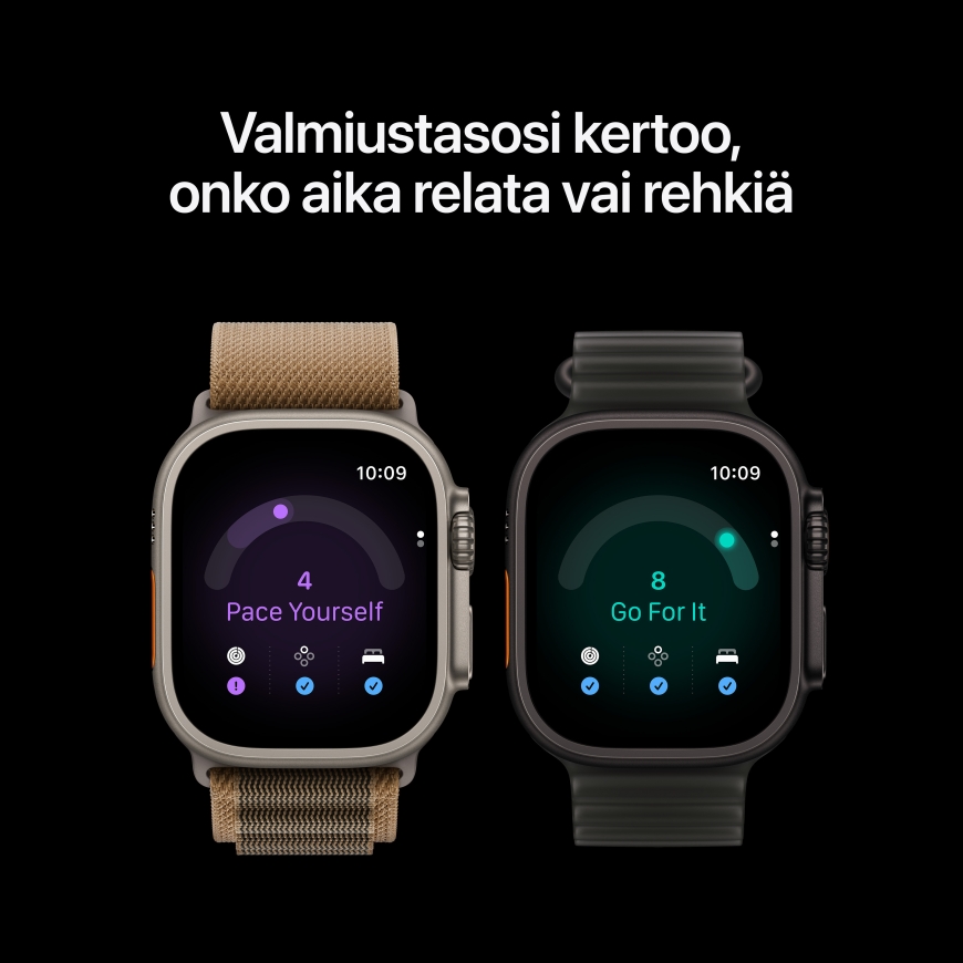 Apple Watch Ultra 4 (GPS + Cellular) 49 mm musta titaanikuori ja kuultomusta Ocean-ranneke – 4