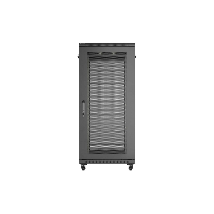 19" 27U 600 × 1000 MELNA GRĪDAS STĀVUMS, KABINETU AR PERFORĒTOM DURVIM, LANBERG (PLAKANA IEPAKOJUMS) – 2