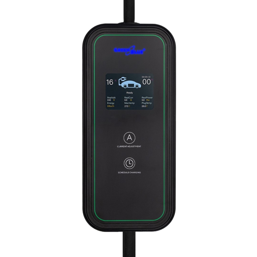 Зарядное устройство GreenBlue для электромобилей/гибридов (EV/PHEV), портативное, Тип 2, длина кабеля 6,8 м, IP65, 11 кВт, 220–3 – 4