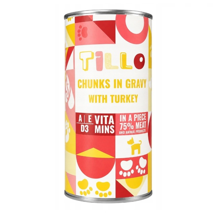 TILLO Chunks padaže kalakutas - drėgnas šunų maistas - 1250g