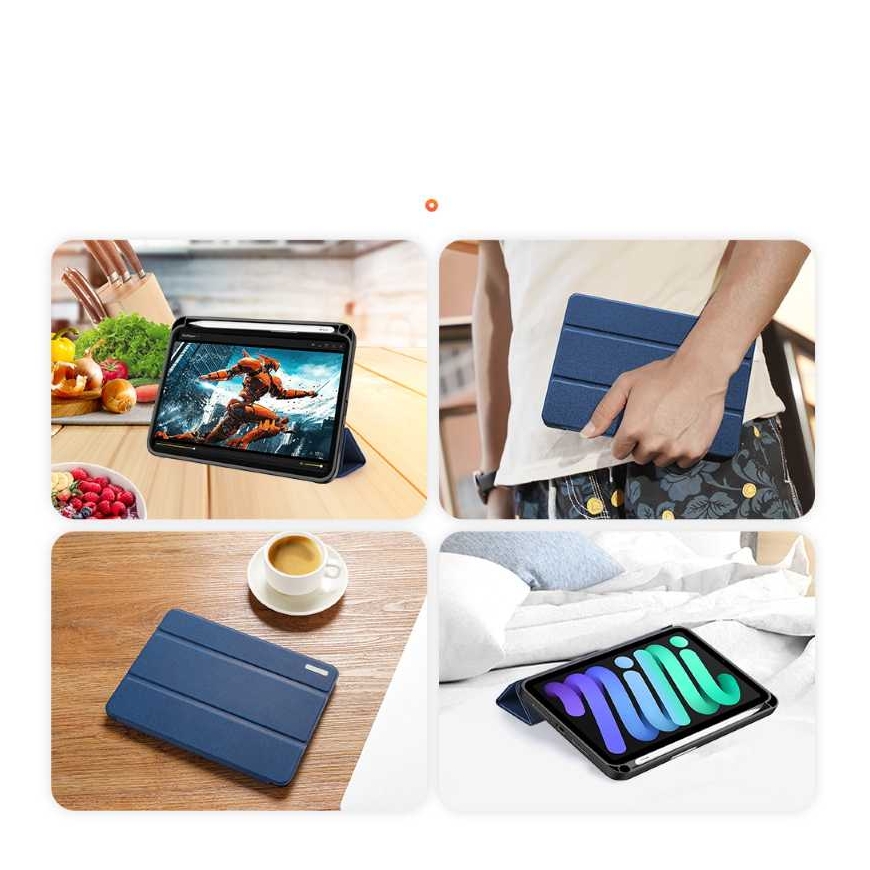 Dux Ducis Domo -kirjakotelo iPad mini 6 2021 sininen – 2