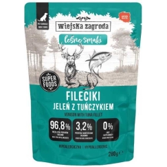 Wiejska Zagroda Karma mokra dla psa Fileciki Jeleń z tuńczykiem Leśne smaki (dorosły) 280g