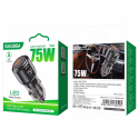 iKaku KSC-1178 Divu portu 75W auto lādētājs USB + Type-C