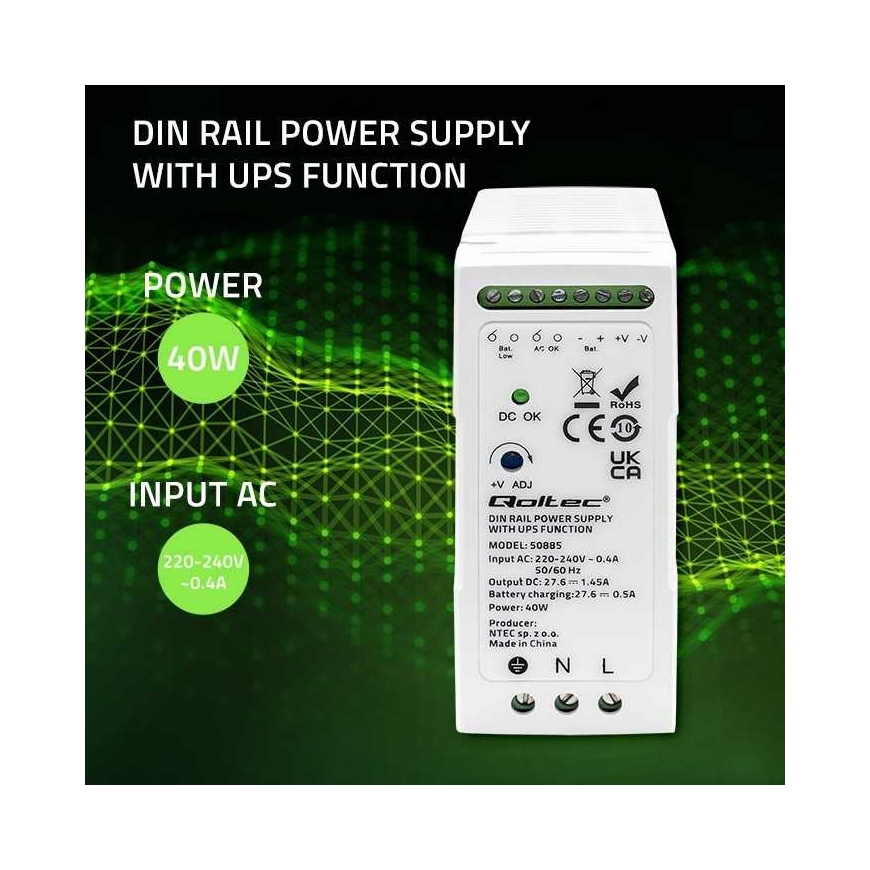 Goobay Qoltec 50885 Stabils DIN sliedes
