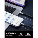 Ugreen 15311 USB kabelis 1 m USB C 4,8 Gbit/s 240 W Pilka Ugreen 15311 USB kabelis 1 m USB C 4,8 Gbit/s 240 W Pilka