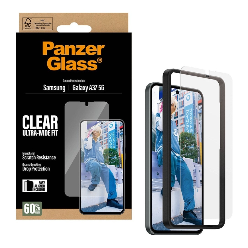 PanzerGlass Screen Protector Ultra-Wide Fit - Clear - Samsung Galaxy A37 5G Selge ekraanikaitse – 4