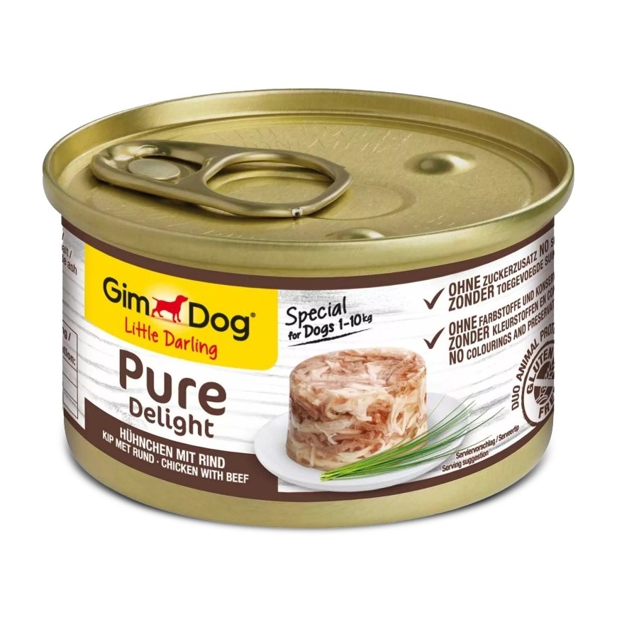 GIMDOG Little Darling Pure Delight Chicken with beef - wet dog food - 85g