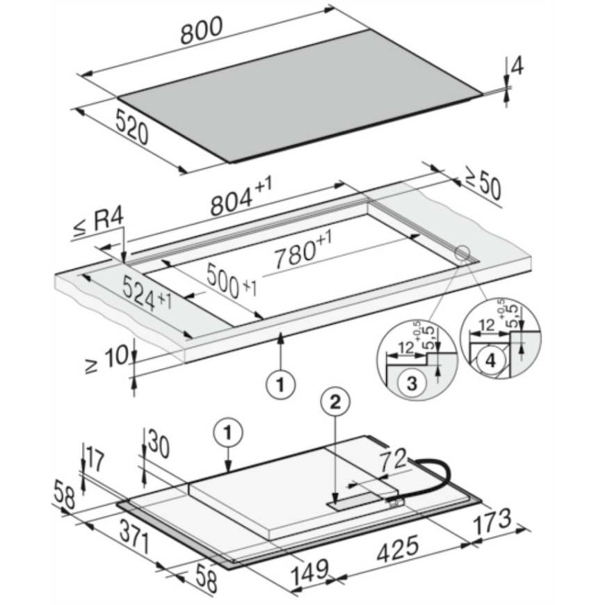 Miele KM 8482 FL - indukcijas plīts, 80cm – 3