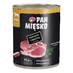 PAN MIĘSKO Pork with lamb - wet dog food - 800g