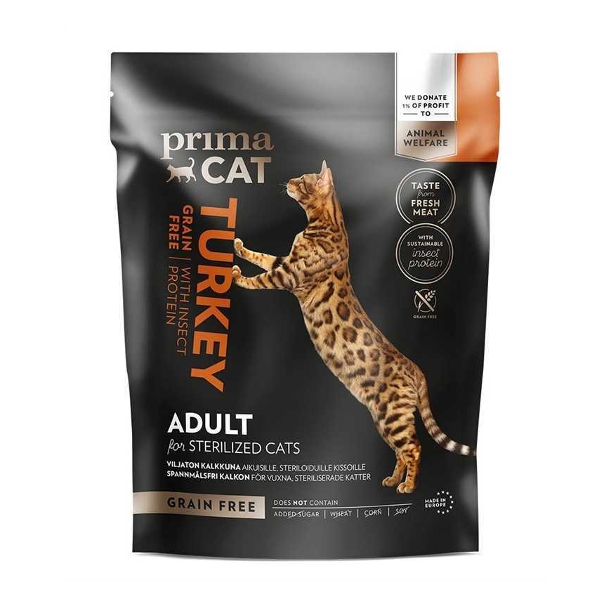 PRIMA PRIMACAT BEZ GRAUDŲ KALAKUTIENOS 400 G
