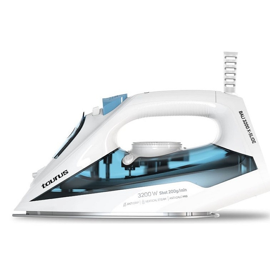 Taurus BALI 3200 X-SLIDE Garso ir garų lygintuvas Keraminė padas 3200 W Mėlyna, Balta