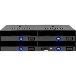 Icy Dock flexiDOCK 4x5.25" SAS/SATA MB014SP-B R1 musta