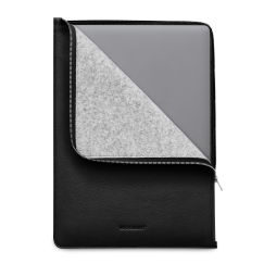 Woolnut Leather Folio for 15-inch MacBook Air suojakotelo, musta