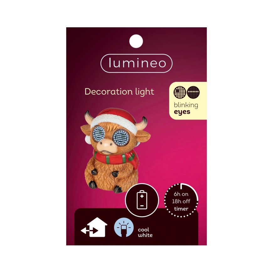 Lumineo LED-jakkikoriste liikkuvilla valosilmillä, 15 cm, sisä- ja ulkokäyttöön – 3