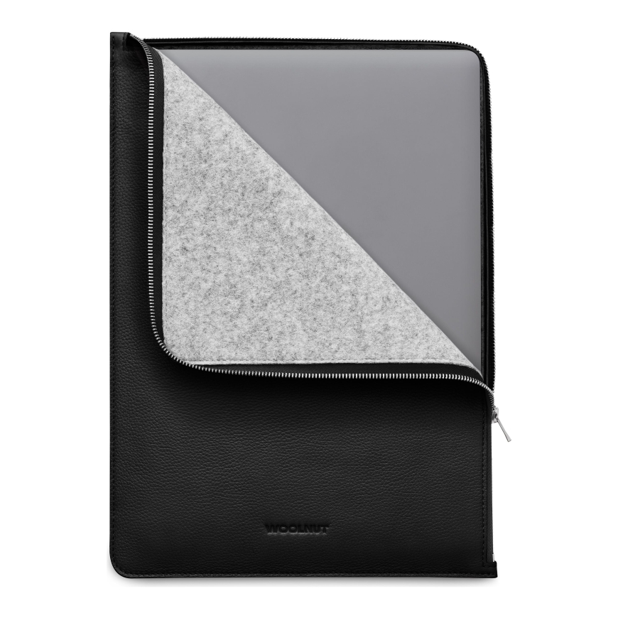 Woolnut Leather Folio 15 collu MacBook Air suojakotelo, melnā krāsā