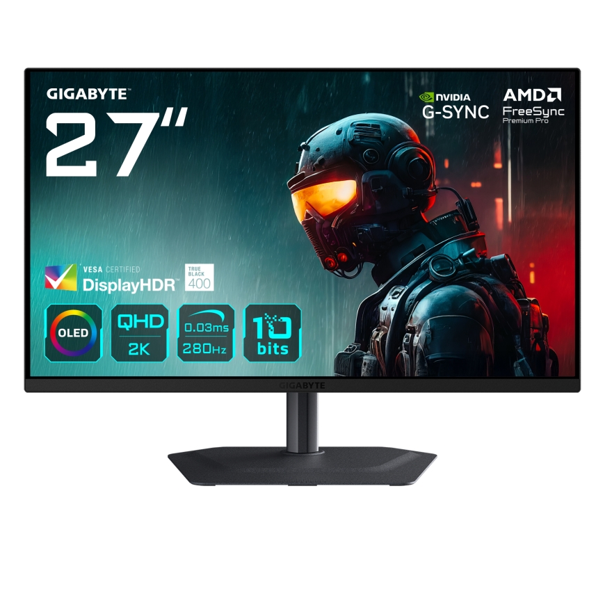 GIGABYTE MO27Q2A монитор для ПК 68,6 cm (27") 2560 x 1440 пикселей Quad HD QD-OLED Черный
