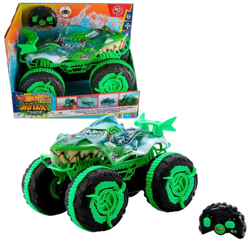Hot Wheels Monster Trucks All-Terrain Mutant Great Bite, nuotoliniu būdu valdomas monstras – 2