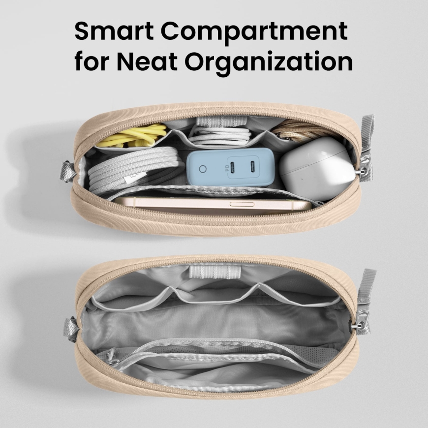 tomtoc Light-T12 Essential Tech Organizer сумка для принадлежностей, бежевый – 2