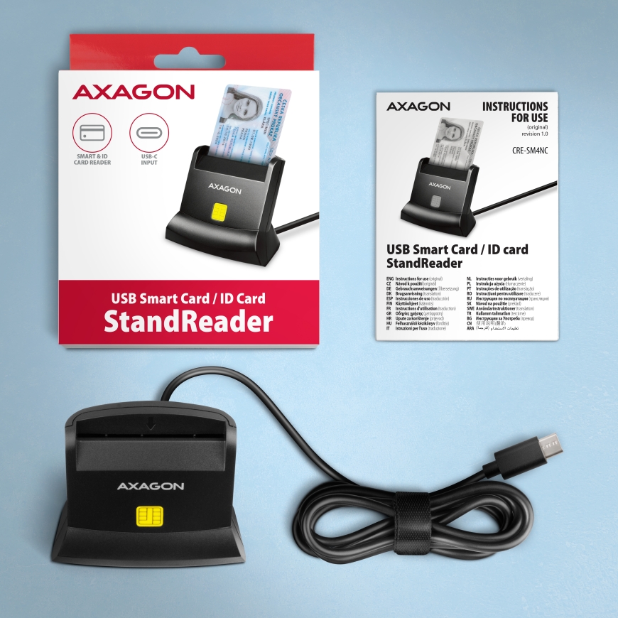 Axagon CRE-SM4NC USB-C Smart card StandReader – 5