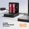 Axagon ADSA-M2C22 USB-C 20Gbps Dual M.2 NVMe & SATA SSD Docking and Cloning Station