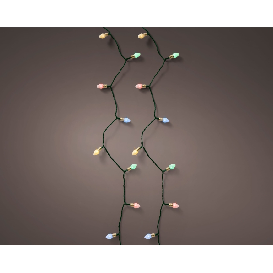 Lumineo Retro twinkle koristevalosarja, monivärinen, 11,9 metriä, sisä- ja ulkokäyttöön – 2