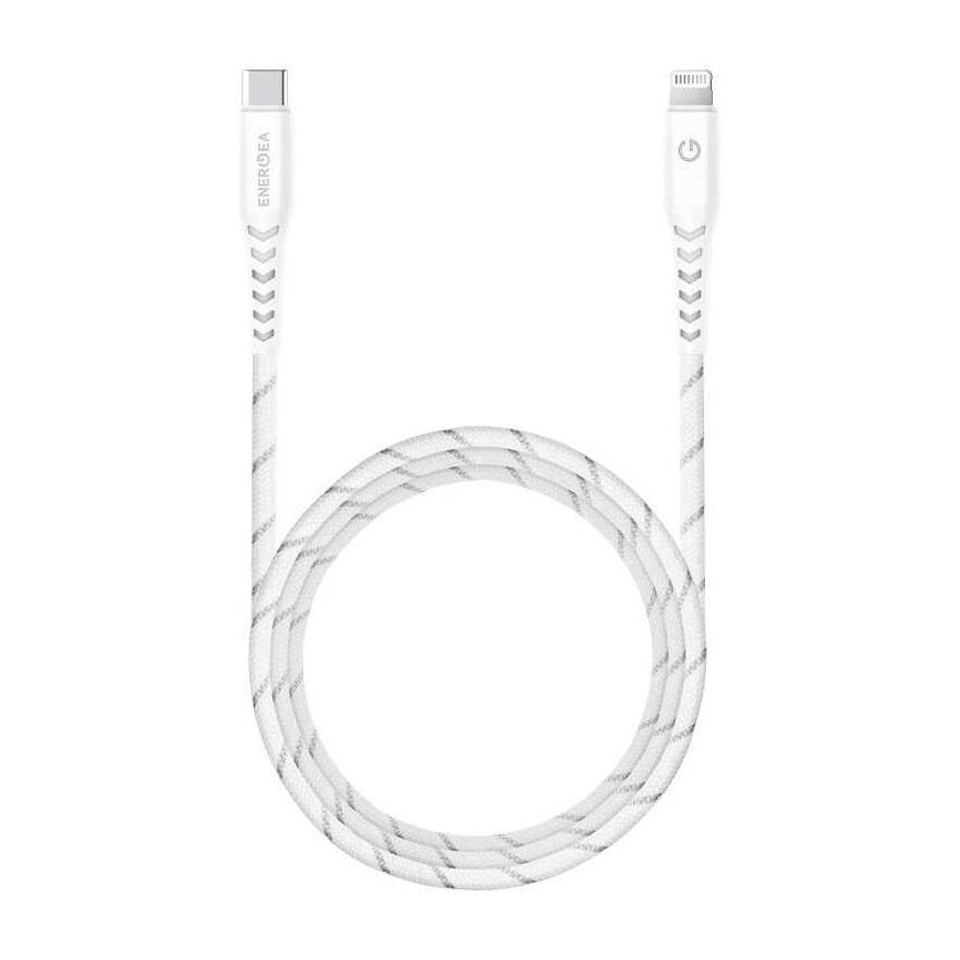 Energea NyloFlex Lightning - USB-C 1.5m valge