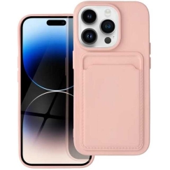 Riff „Card Silikonsuojakuori iPhone 15“ Vaaleanpunainen