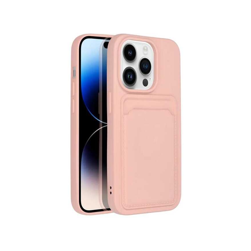 Riff „Card Silikoonkate iPhone 15“ Roosa – 2