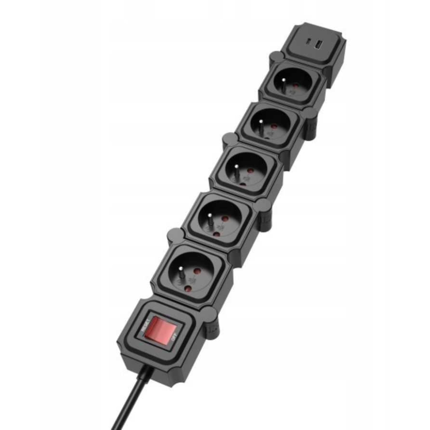 Энергетический удлинитель TB 1,5 м черный