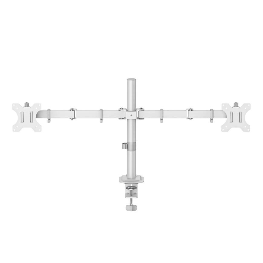 Hama Monitor Mount, 2 Monitors, Height-adjustable, Swivel/Tilt, 13" - 35", White – 2