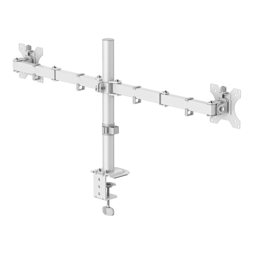 Hama Monitor Mount, 2 Monitors, Height-adjustable, Swivel/Tilt, 13" - 35", White – 3