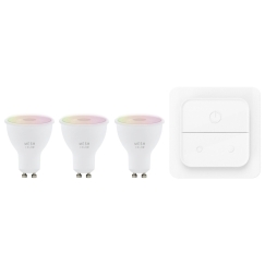 Eglo Connect.z nutikas lamp, GU10, RGB+CCT, 4,9 W, 420 lm, opaali, 3 tk, seinakleik