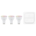 Eglo Connect.z умная лампа, GU10, RGB+CCT, 4,9 Вт, 420 лм, опал, 3 шт., настенный выключатель Eglo Connect.z умная лампа, GU10, RGB+CCT, 4,9 Вт, 420 лм, опал, 3 шт., настенный выключатель
